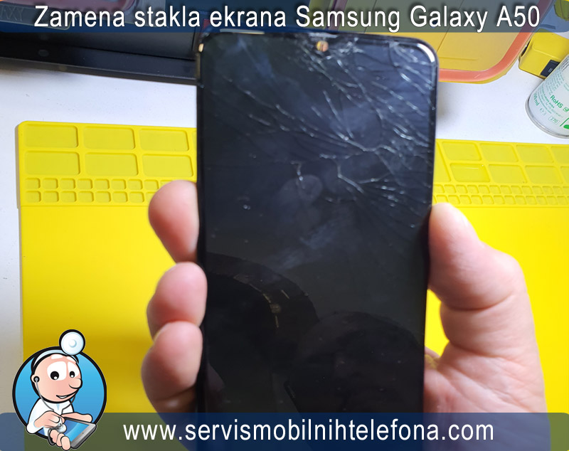 slomljeno staklo na Samsung A50
