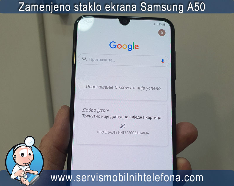 reparirano staklo ekrana Samsung A50