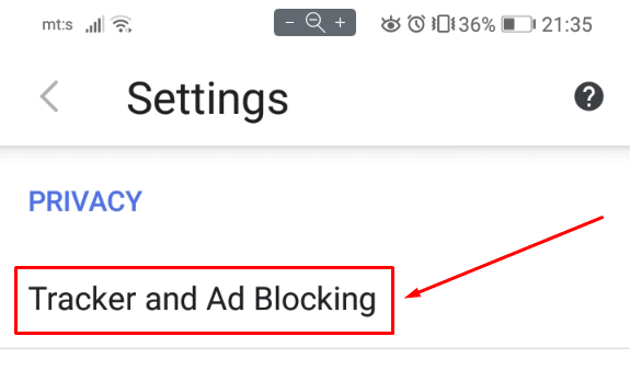 tracker blokada