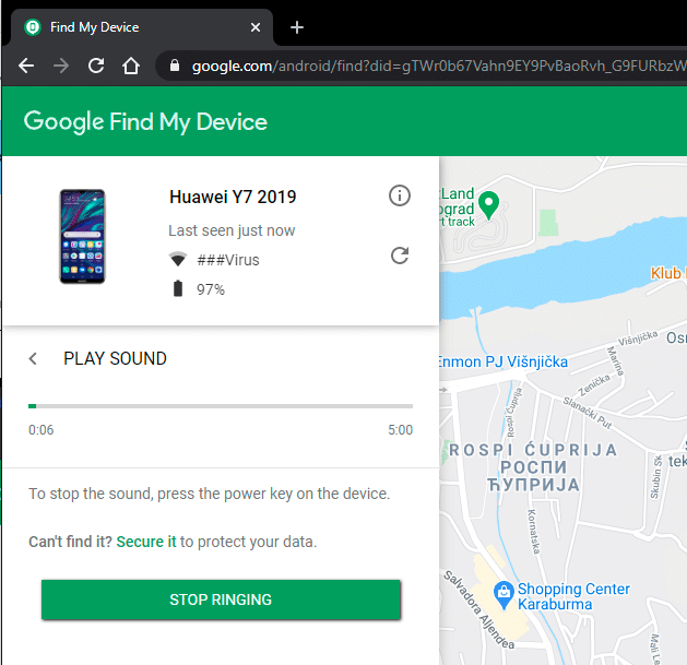 lociranje telefona preko google naloga