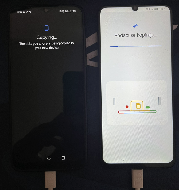 prebacivanje podataka sa androida na android
