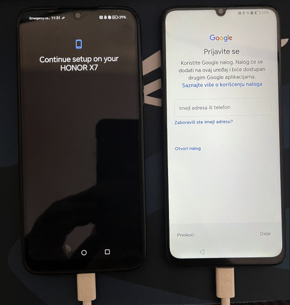 prebacivanje podataka sa androida na android